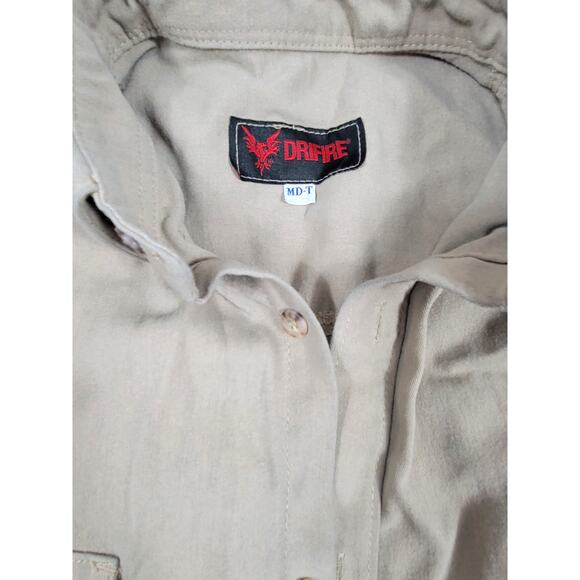Drifire CAT2 Flame Resistant Utility Shirt Mens MD-T Medium Tall Brown Khaki - Picture 3 of 9